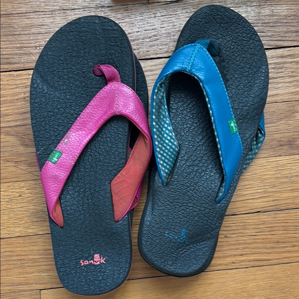 Women's Pink and Blue Sandals